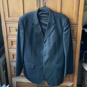 Black pinstripe suit